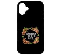 Compost Happens I Just Help The Process Funny Worm Lover Case for iPhone 16 Plus