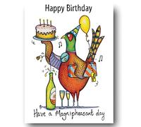 Compost Heap 100% Plastic Free ECO-Friendly Birthday Magnipheasant Greeting Card & Envelope by DrawUK