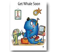 Compost Heap 100% Plastic Free ECO-Friendly Get "Whale" Soon Greeting Card & Envelope by DrawUK