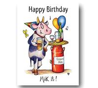 Compost Heap 100% Plastic Free ECO-Friendly Milking It Greeting Card & Envelope by DrawUK