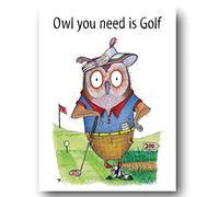 Compost Heap 100% Plastic Free ECO-Friendly Owl Golf Greeting Card & Envelope by DrawUK
