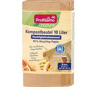 Compost Nature répulsif à l'humidité 10 l, 8 morceaux - Marque DM Allemagne - Compatible avec profissimo - Kompostbeutel Nature Feuchtigkeitsabweisend 10 L, 8 St
