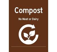 Compost No Meat Or Dairy Warning Sign Wall Metal Tin Signs Plaque Tin Metal Poster For Bar Pub Bathroom Restaurant Shed M