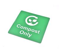 Compost Only - Garden Waste, Adhesive Sign, Bin Label, Sticker (Green)