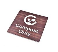 Compost Only - Garden Waste, Adhesive Sign, Bin Label, Sticker (Wood Effect)