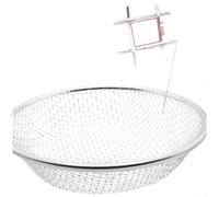 Compost Sieve 30cm Garden Soil Sifter with Gloves - Adjustable 2mm 6mm 10mm Mesh for Topsoil Sand Filtering Robust Steel Construction(6)