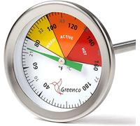 Compost Soil Thermometer by Greenco, Stainless Steel, Celsius and Fahrenheit Temperature Dial, 20 inch Stem