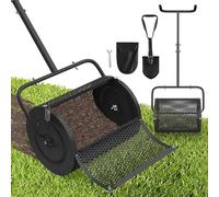 Compost Spreader for Lawn, Heavy Duty Metal Mesh, U Shaped Handle, Side Latches, Ideal for Fertilizer and Manure Spreading in Garden Lawn Care