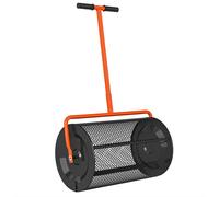Compost Spreader Lawn 24" Roller Peat Moss Fertiliser Adjustable Handle