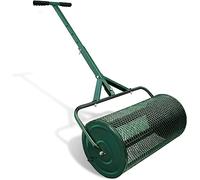 Compost Spreader, Manure Spreader for Lawn & Garden, Long Handle Peat Moss Roller, Metal Mesh Basket Seed Spreader