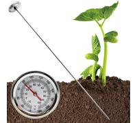 Compost Thermometer, 2" Dial ℃/℉ Soil Thermometer with 20 Inch Staionless Steel Probe, Portable Soil Temperature Tester for Gardening