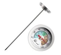 Compost Thermometer - Stainless Steel Fertilizer Test Probe Thermometer, Colour Coded Temperature Guide, Easy-to-Read Garden Soil Accelerator - Earthworm Waterproof