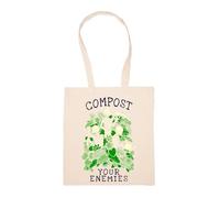 Compost Your Enemies Beige Shopping Bag Reusable Durable Eco Friendly