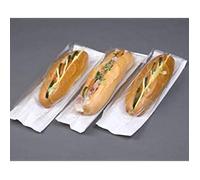 Compostable Baguette Paper Bags for Food Use PLA Film Fronted 4" x 6" x 14" / 100mm x 150mm x 355mm - Environmentally Friendly (500)
