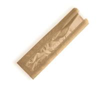 Compostable Baguette Paper Bags for Food Use PLA Film Fronted 4" x 6" x 14" / 100mm x 150mm x 355mm - Environmentally Friendly - Brown (50, 4" x 6" x 14")