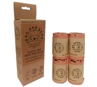 Compostable Dog Poop Bags - 80 Pet waste bags for cats and dogs (4 rolls of 20 Bags).