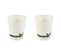 Compostable Hot Drink Cups 8oz / 230ml - Set of 50 - Biodegradable Takeaway Coffee Cups (Pack of 2)