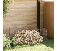 Composter Grey Steel 100 x 100 x 50 cm Rectangular Outdoor Garden Bin Heavy-Duty