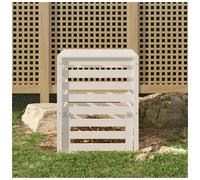 Composter White Pine Solid Pine Wood 63.5x63.5x77.5cm Slatted Garden Bin XL Easy