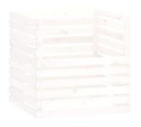 Composter White Solid Pine Wood 80 x 80 x 78 cm Compost Container with Large Capacity for Garden Waste Kitchen Waste and Organic Waste for Natural Fertiliser Generation