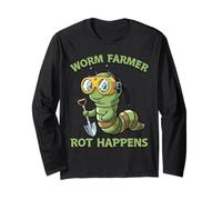 Composting Eco Humor Garden Funny Worm Farmer Rot Happens Long Sleeve T-Shirt