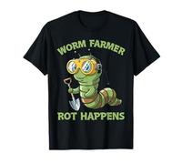 Composting Eco Humor Garden Funny Worm Farmer Rot Happens T-Shirt