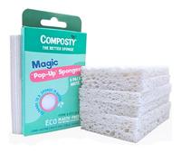 Composty Pop-Up Sponges 12 Pack | Eco Sponges Washing Up | Compostable Kitchen Sponge | Plastic Free, Non-Scratch | Reusable Cellulose Pads | Multiuse, washable, reusable, long-lasting, durable
