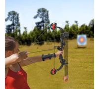 Compound Bow and Arrow Set,Indoor/Outdoor Activity Toys,Archery Bow Kit with Arrows,Archery Target Practice, Sports Competition Practice,12 * Arrow,Black