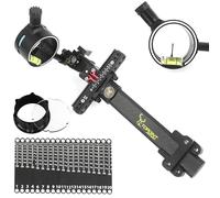 Compound Bow Sight 1 Pin,4X 6X 8X Lens, 0.019" Fiber, Carbon Fiber Long Bar, Micro Adjustable Sight Right-hand High-end Competitive Outdoor (Bow Sight with 4x lens)