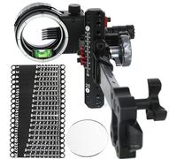Compound Bow Sight 5 Pin, Carbon Fiber Long Bar, 0.019" Fiber, 4X 6X 8X Lens, Left/Right Universal, Micro Adjustable Bow Sight High-end Competitive Outdoor (Bow Sight+8X Lens)