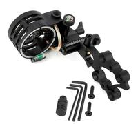 Compound Bow Sight 5 Pin, Left/Right Universal, 4X 6X 8X Lens, Short/Long Bar, 0.019" Fiber Adjustable Bow Sight (Short Pole-Bow Sight+6X Lens)