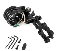 Compound Bow Sight 5 Pin, Left/Right Universal, 4X 6X 8X Lens, Short/Long Bar, 0.019" Fiber Adjustable Bow Sight (Short Pole-Only Bow Sight)