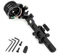 Compound Bow Sight 5 Pin, Left/Right Universal, 4X 6X 8X Lens, Short/Long Bar, 0.019" Fiber Adjustable Bow Sight (Long Pole-Only Bow Sight)