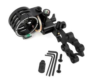 Compound Bow Sight 5 Pin, Left/Right Universal, 4X 6X 8X Lens, Short/Long Bar, 0.019" Fiber Adjustable Bow Sight (Short Pole-Bow Sight+8X Lens)