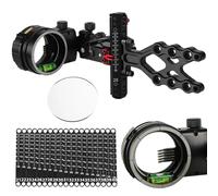 Compound Bow Sight 5 Pin,LH/RH Universal, 4X 6X 8X Lens, 0.019" Fiber, Aluminum Bar, Micro Adjustable Sight High-end Competitive Outdoor (Bow Sight+4X Lens)