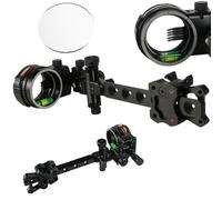 Compound Bow Sight 5 Pin,LH/RH Universal, 4X 6X 8X Lens, 0.019" Fiber, Aluminum Long Bar, Quick-Adjust Sight High-end Competitive Outdoor (Bow Sight+8X Lens)