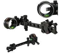 Compound Bow Sight 5 Pin,LH/RH Universal, 4X 6X 8X Lens, 0.019" Fiber, Aluminum Long Bar, Quick-Adjust Sight High-end Competitive Outdoor (Only Bow Sight)