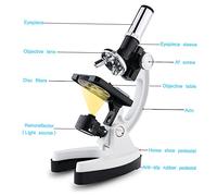 Compound Microscope Set with Accessories Kit for Biological Science and Lab Experiments, 100X to 1200X Magnification, All Metal Frame, Dual Power Supply, LED Light Source, 10X and (With Specimen