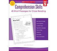 Comprehension Skills: 40 Short Passages for Close Reading: Grade 5