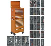 Comprehensive 1179 Piece Tool Kit With 14 Drawer Topchest And Rollcab - Orange