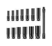 Comprehensive 14Pcs Socket Wrench Featuring 13 Metric Sockets and a 250mm Flexible Rod for Easy Access in Confined Spaces Automotive Set