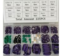 Comprehensive 225pcs O Ring Gasket Kit for R22/For Air Conditioning Compressors Reliable Rubber Material