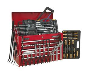 Comprehensive 230 Piece Tool Kit With 5 Drawer Topchest - Locking Red Design