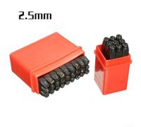 Comprehensive 36 Piece Metal Punch Set Alphabet & Number Stamps for Leather, Wood, and Crafting Needs (2.5mm)