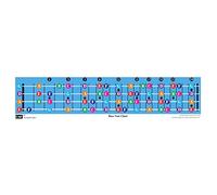 Comprehensive Bass Guitar Fretboard Guide for Music Theory Learning, Educational Reference Chart Suitable for All Skill Levels.