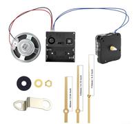 Comprehensive Clock Repair Kit with Movement, Hour Hands, and Plastic Pointer Parts, Compatible with Panels Thickness Between 2 and 6mm (13mm gold)