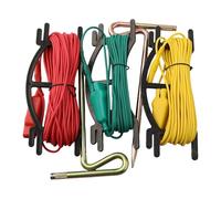 Comprehensive Digital Ground Resistance Meter Accessories with 3 Color Coded Testing Wires and 2 Earth Bars for Electrical Work