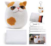Comprehensive DIY Needle Felting Kit for Creating Cute Animals Includes Foam Pad and Guide (06)