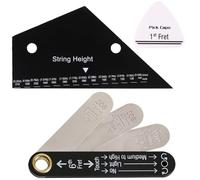 Comprehensive guitar measurement guitar relief gauges including rod gauge and action tools with clear markings for all instruments