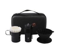 Comprehensive Manual Coffee Set, Black, Black, Italian Style, Foldable Silicone Sleeve Design